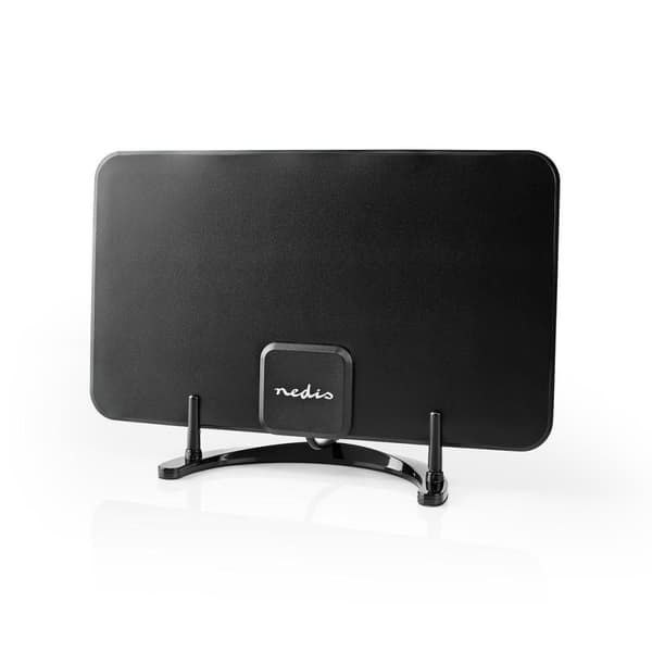 Nedis innendørs antenne | Aktiv | FM / UHF / VHF | Mottaksområde: 0-25 km | LTE700 | Forsterkning: 26 dB | ABS | Sort