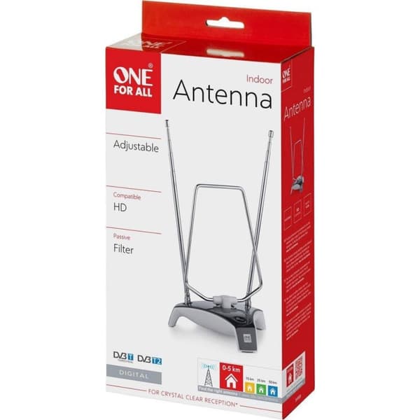 One For All SV 9305 Indendørs Antenne Sølv/Sort