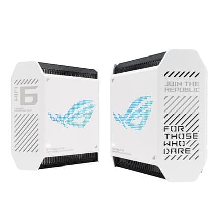 Wifi 6 802.11ax Tri-band Gigabit Gaming Mesh System | GT6 ROG Rapture (2-Pack) | 802.11ax | 574+4804+4804 Mbit/s | 10/100/1000 Mbit/s | Ethernet LAN ( Hvit