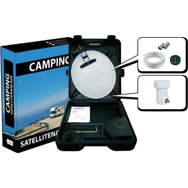 Camping SAT-system - MegaSat - Megaset-kitt - Robust konstruktion - Sugkoppsfäste - Inkluderade tillbehör