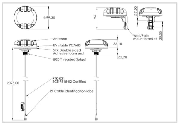 Poynting GPS-0001-V2-01 GLONASS aktiv GPS-antenn
