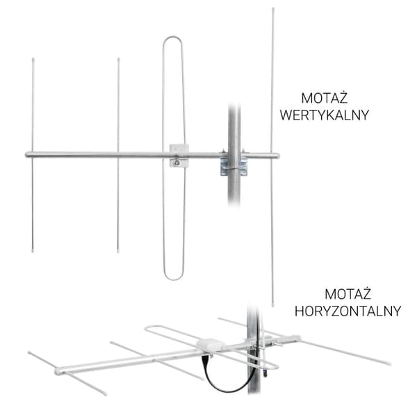 DVB-T/T2 antenne Spacetronik EOS VHF pol. H hvid