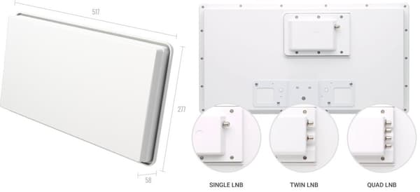 Selfsat H30D2 plattantenn - med LNB Twin