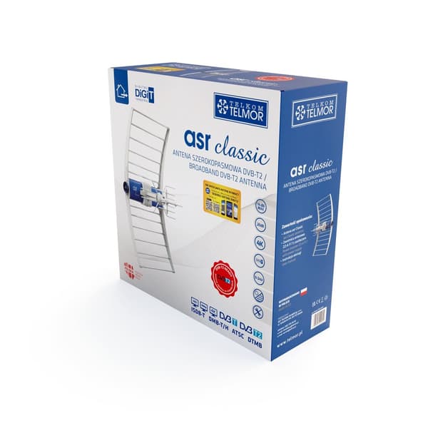 DVB-T/T2 ASR Classic P20 2023 TV-antenni ZZA-7 Telkom Telmor -virtalähteellä