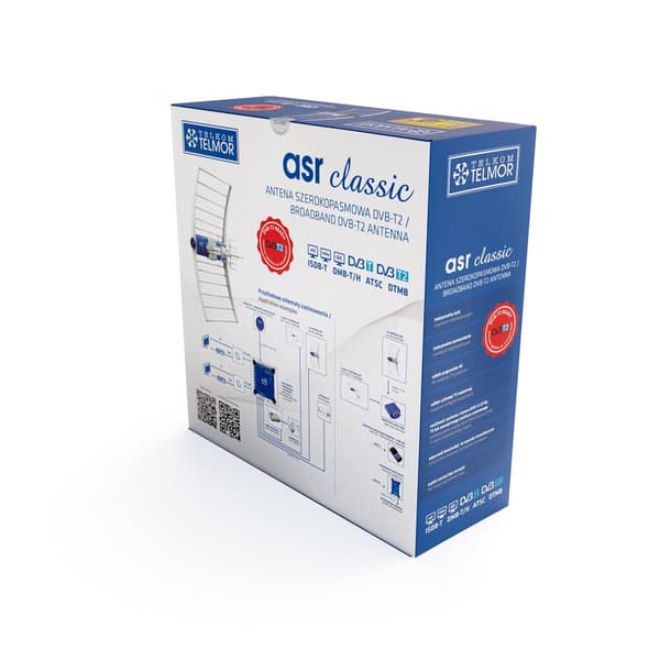 DVB-T/T2 ASR Classic P20 2023 TV-antenni ZZA-7 Telkom Telmor -virtalähteellä
