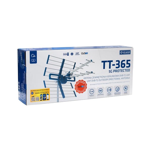 DVB-T/T2 UHF TV-antenn TT-365 5G Skyddad Telkom Telmor