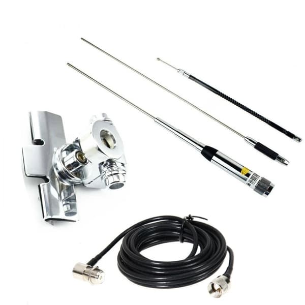 Walkie Talkie Antenne, Quad Band, Høj Kvalitet, Sølv Klips Sæt