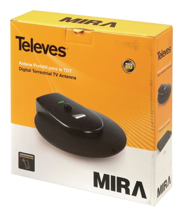 Televés Amplified Inomhus DVB-T/T2 - DAB+ Aktiv Inomhusantenn 25 dB FM / VHF / UHF