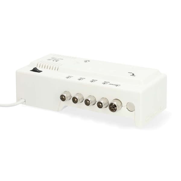 Nedis CATV forstærker | Forstærkning: 20 dB | 47 - 862 MHz | Antal output: 4 | Få kontrol | Hvid