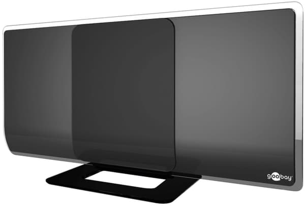Goobay Aktiv Full HD DVB-T2 innendørsantenne, inkl. LTE/4G-filter med opptil 13 dBi forsterkning for svakt mottakssignal