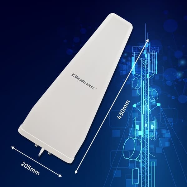 Qoltec 57043 4G LTE DUBBEL ANTENN | 14dBi | rundstrålande | utomhus