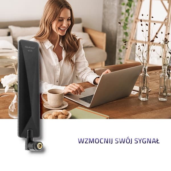 Qoltec 57018 4G LTE-antenne omnidirektionel | 7dBi | Indendørs