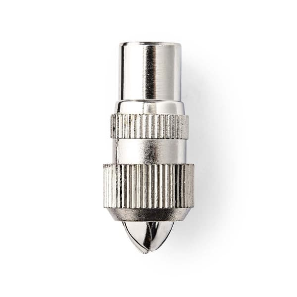 Nedis IEC (Coax) Stik | Lige | Hun | Nikkelplateret | 75 Ohm | Skru | Kabeldiameter: 7.0 mm | Metal | Sølv | 2 stk. | Box