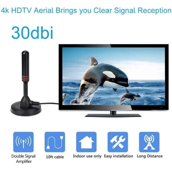 Antenntv - A88 - 30 dBi - Bärbar - Inomhus - Magnetfot