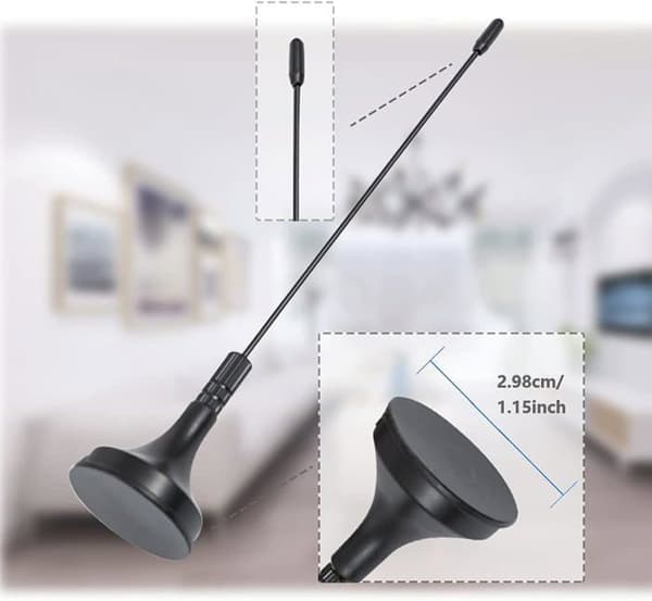 Antenna DVB-T HDTV för Smart TV Digital inomhus TV-antenn 5dBi med magnetisk bas TV-haneanslutning VHF UHF Mini TV 1.5m