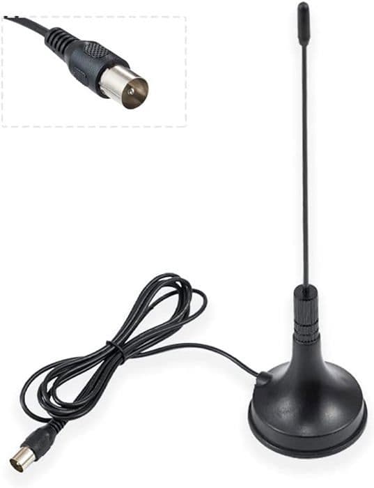 Antenna DVB-T HDTV för Smart TV Digital inomhus TV-antenn 5dBi med magnetisk bas TV-haneanslutning VHF UHF Mini TV 1.5m