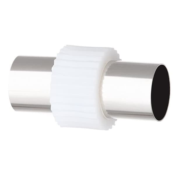 TV Coaxialkabel 9.52mm Böjd Hane/Hona 2m med Hane/Hane Power Adapter Vit