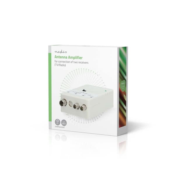 Nedis CATV forstærker | Forstærkning: 25 dB | 47 - 694 MHz | Antal output: 2 | Få kontrol | Hvid