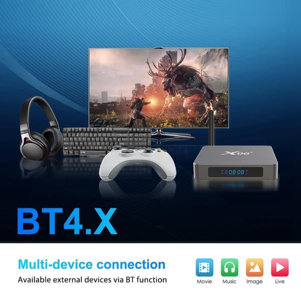 8K Full HD Mediaspelare x96 X6 KODI WiFi TVBox IPTV 11.0 Android