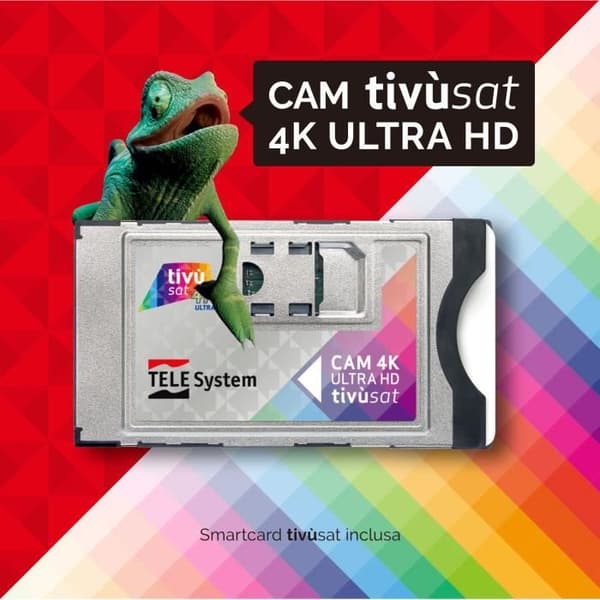 CAM tivùsat 4K ULTRA HD - TELE SYSTEM - Enkel aktivering - ECP-skydd - Tillgång till HD- och 4K-kanaler