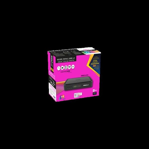 DIGIQUEST Q80 Tivusat Combo DVB-S2 &amp; DVB-T2 dekoder med aktiverat kort