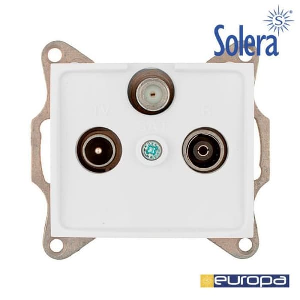 Slutpris - Europa Solera Serie - E3-42933 - Vit - 83x81mm - Kontakt i silver