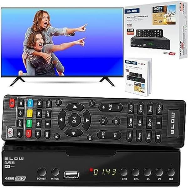 DVB-T2 HEVC Decoder - BLOW - HD TV Tuner - USB - HDMI - Svart
