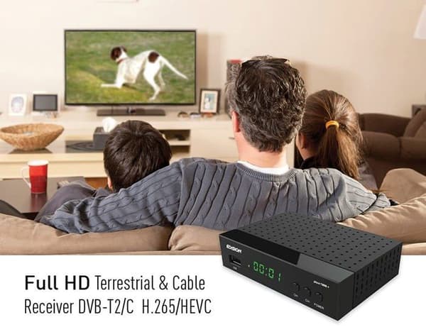 Terminal tnt - tv-mottagare - tv-demodulator - tv-dekoder - tnt-dekoder Edision - 01-07-0029