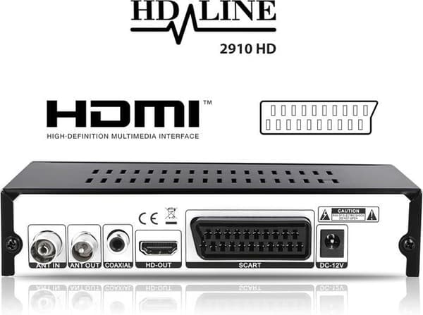 hd-line 2910 S DVB-T/T2 Dekoder TNT - Full HD [1920 x 1080] HDMI MPEG-4 AVC MPEG-2 MP 1080i 1080P