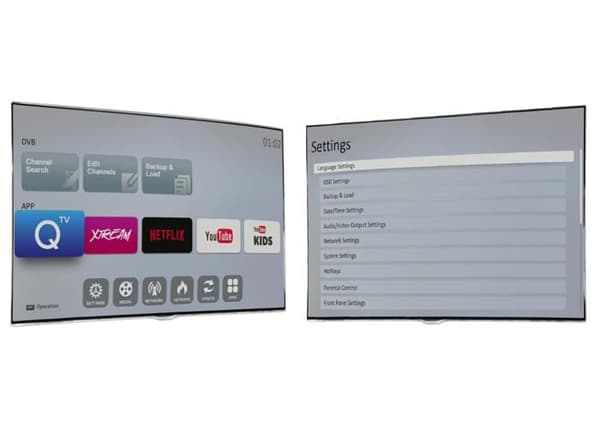 Qviart OG2S 4K Satellitmottagare Linux TV Över IP Stalker UHD 2160p Definiera OS E2 Multiroom, Xtream, Youtube, Anpassningsbar