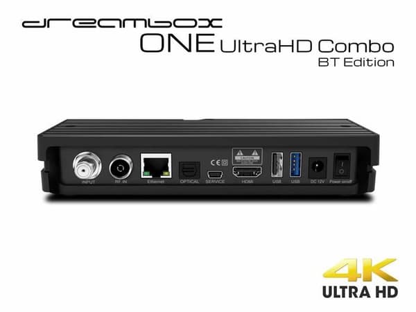 Dreambox - 13538 - One Combo Ultra HD BT 1x DVB-S2X MIS / 1xDVB-C/T2 Tuner 4K 2160p E2 Linux Dual WiFi H.265 HEVC