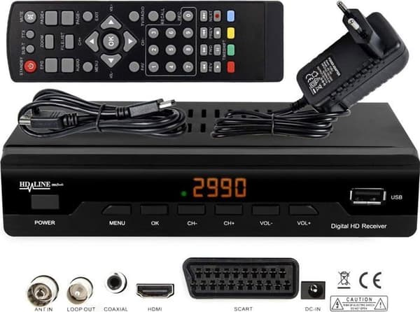hd-line Kabelmottagare för digital kabel-TV 2990 Combo DVB-C (HDTV, DVB-C/C2, DVB-T/T2)