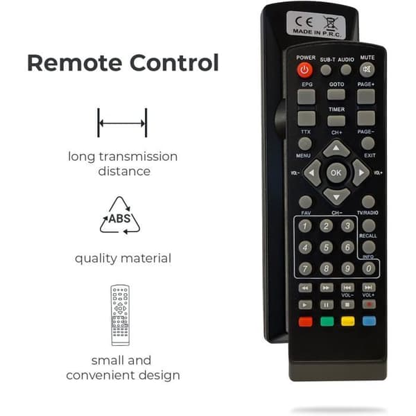 LEYF PA-2211 DVB-T2-mottagare, Full HD 1080p, Gratis kanaler, DVB T2, DVB-T-tuner