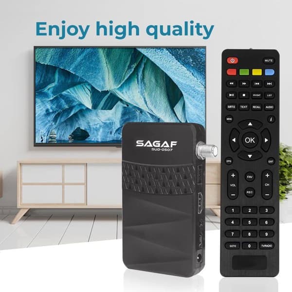 Sagaf SUD-0507 Mini Satellitmottagare - DVB-S2 - Full HD 1080p Digitalmottagare (HDTV, Scart, USB) Astra Hotbird Turksat