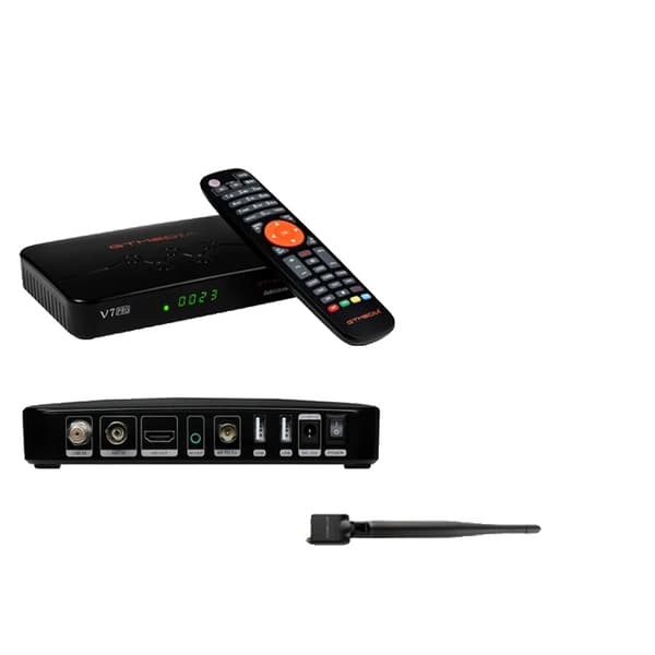 Satelliittivastaanotin, DVB-S/S2/S2X+T/T2, Monihuone, V7 PRO WiFi-yhteydellä, EU-pistokkeella