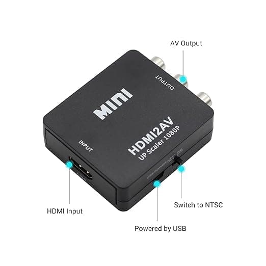 HDMI till RCA AV Converter / Adapter – 1080P HDMI till 3RCA Komposit Video & Ljud för TV, PS3, VHS, DVD, PC