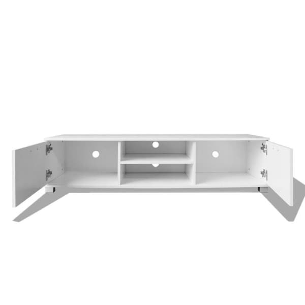 vidaXL Tv-bänk högglans vit 140x40,5x35 cm