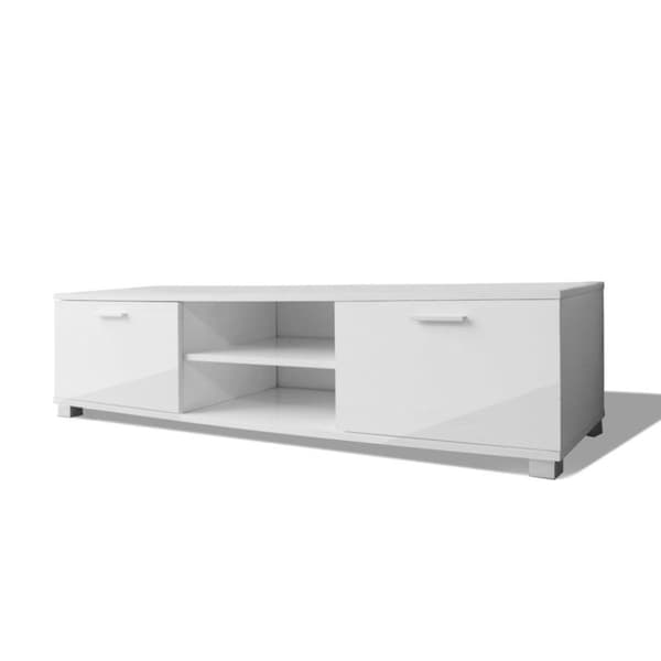vidaXL Tv-bänk högglans vit 140x40,5x35 cm