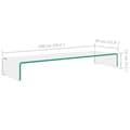 Miniatyrbillede 6 af 8: vidaXL TV-stander/monitorstand klart glas 100x30x13 cm