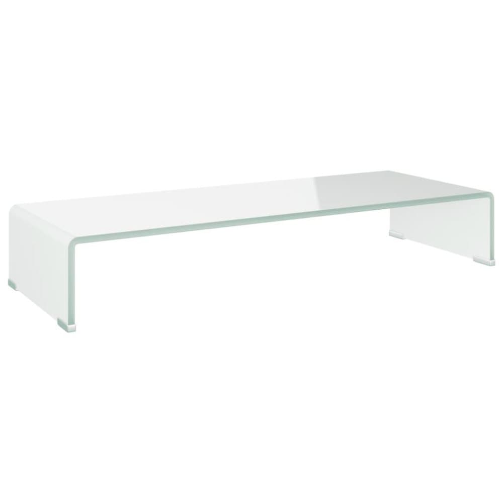 vidaXL TV-bord glas vit 80x30x13 cm