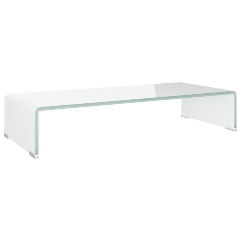 vidaXL TV-bord glas vit 70x30x13 cm