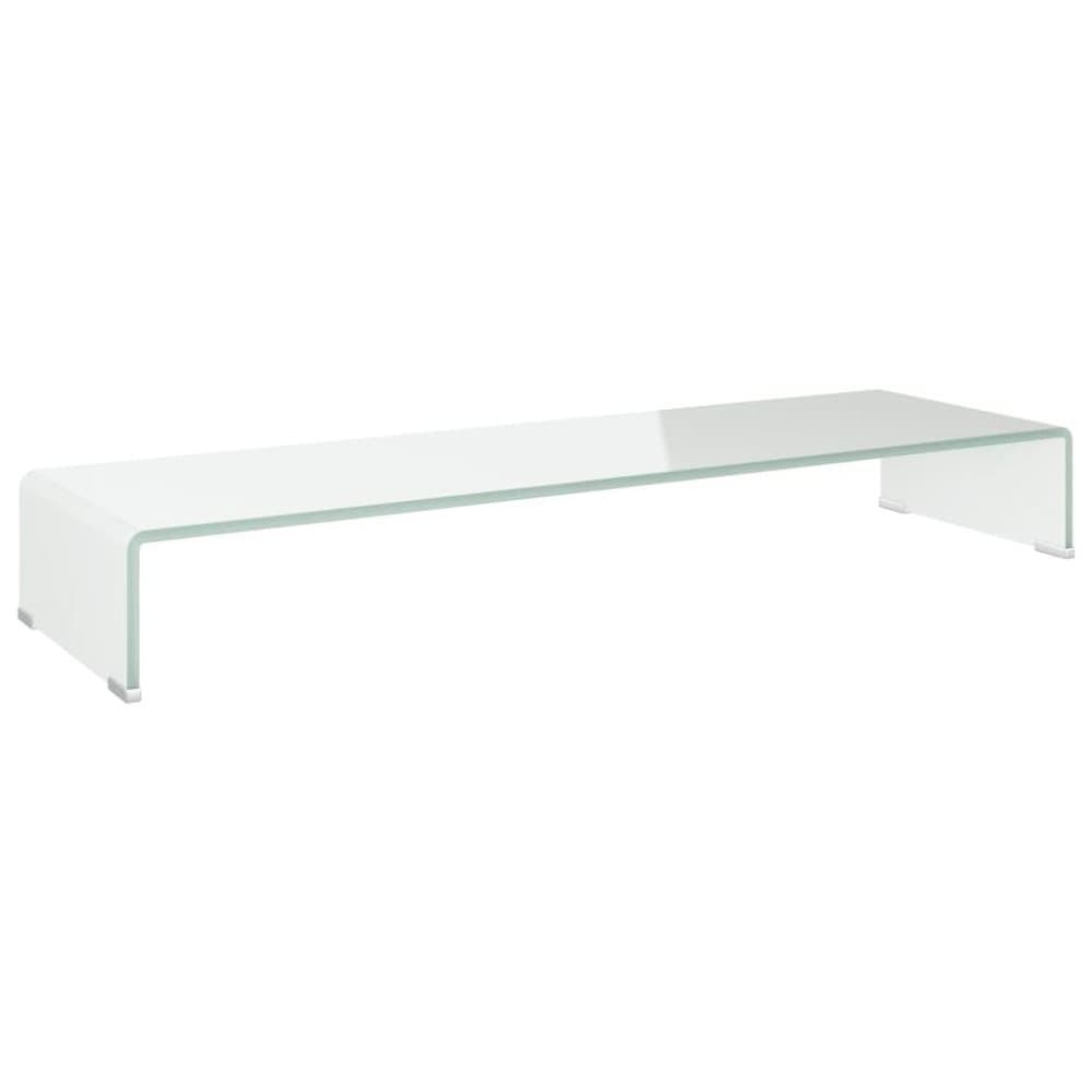 vidaXL TV-bord glas vit 100x30x13 cm