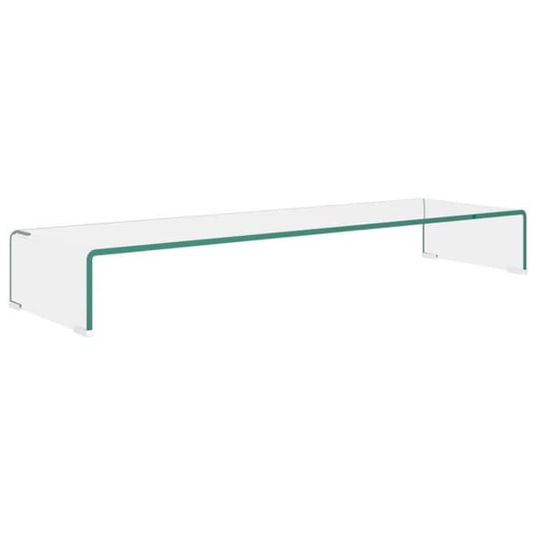 vidaXL TV-benk glass klar 100x30x13 cm