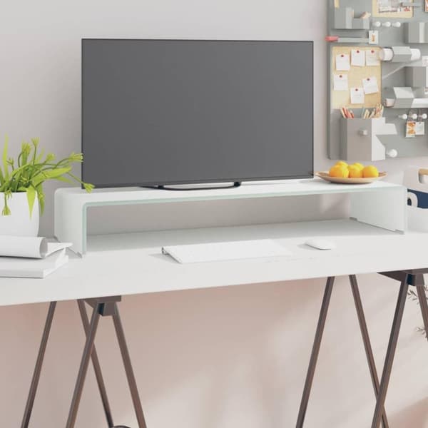 vidaXL Tv/monitor-ställ glas grön 90x30x13 cm