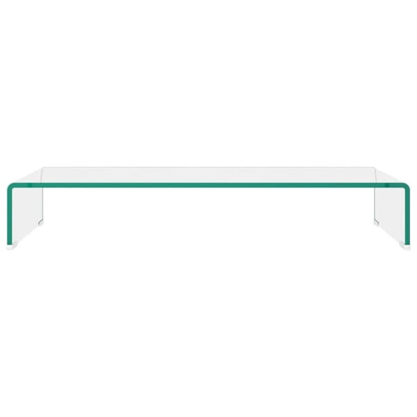 vidaXL TV-bord/monitorstand i klart glas 80x30x13 cm