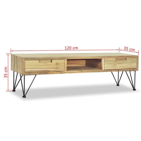 vidaXL TV-taso 120x35x35 cm Täysi tiikki