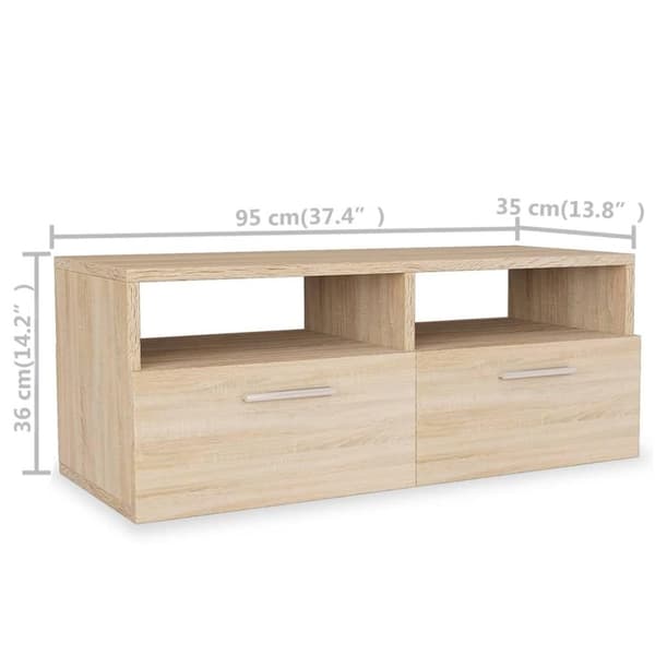 vidaXL tv-borde 2 stk. 95x35x36 cm konstrueret træ egetræsfarve