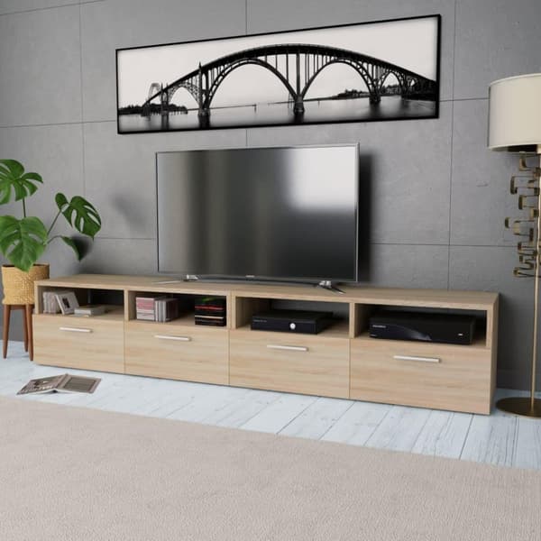 vidaXL tv-borde 2 stk. 95x35x36 cm konstrueret træ egetræsfarve