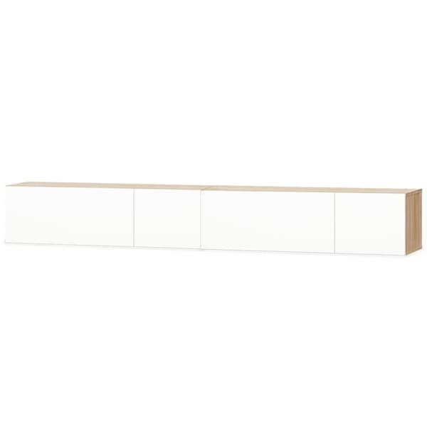 vidaXL TV-bänkar 2 st spånskiva 120x40x34 cm vit högglans ek