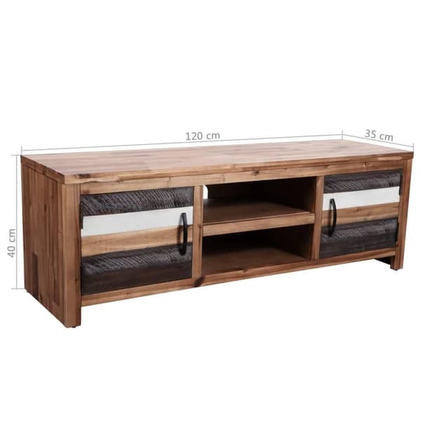vidaXL TV-bänk massivt akaciaträ 120x35x40 cm